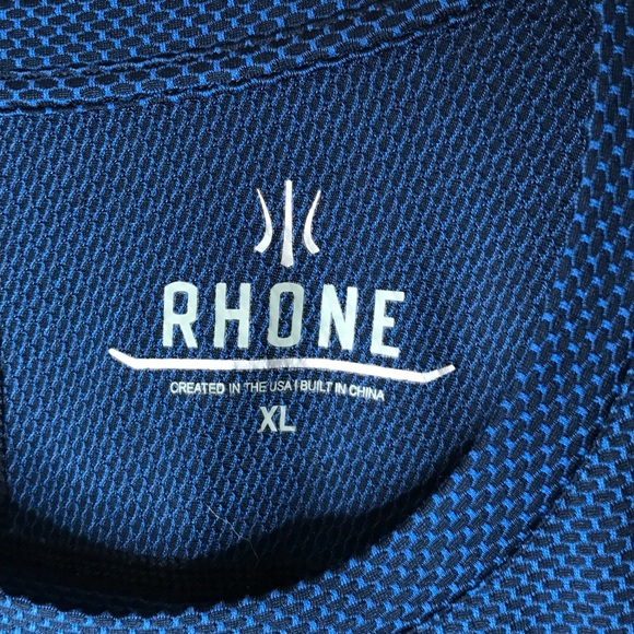 RHONE Workout Tee Short Sleeve Blue Black Pattern T-Shirt Men’s XL - Picture 4 of 11